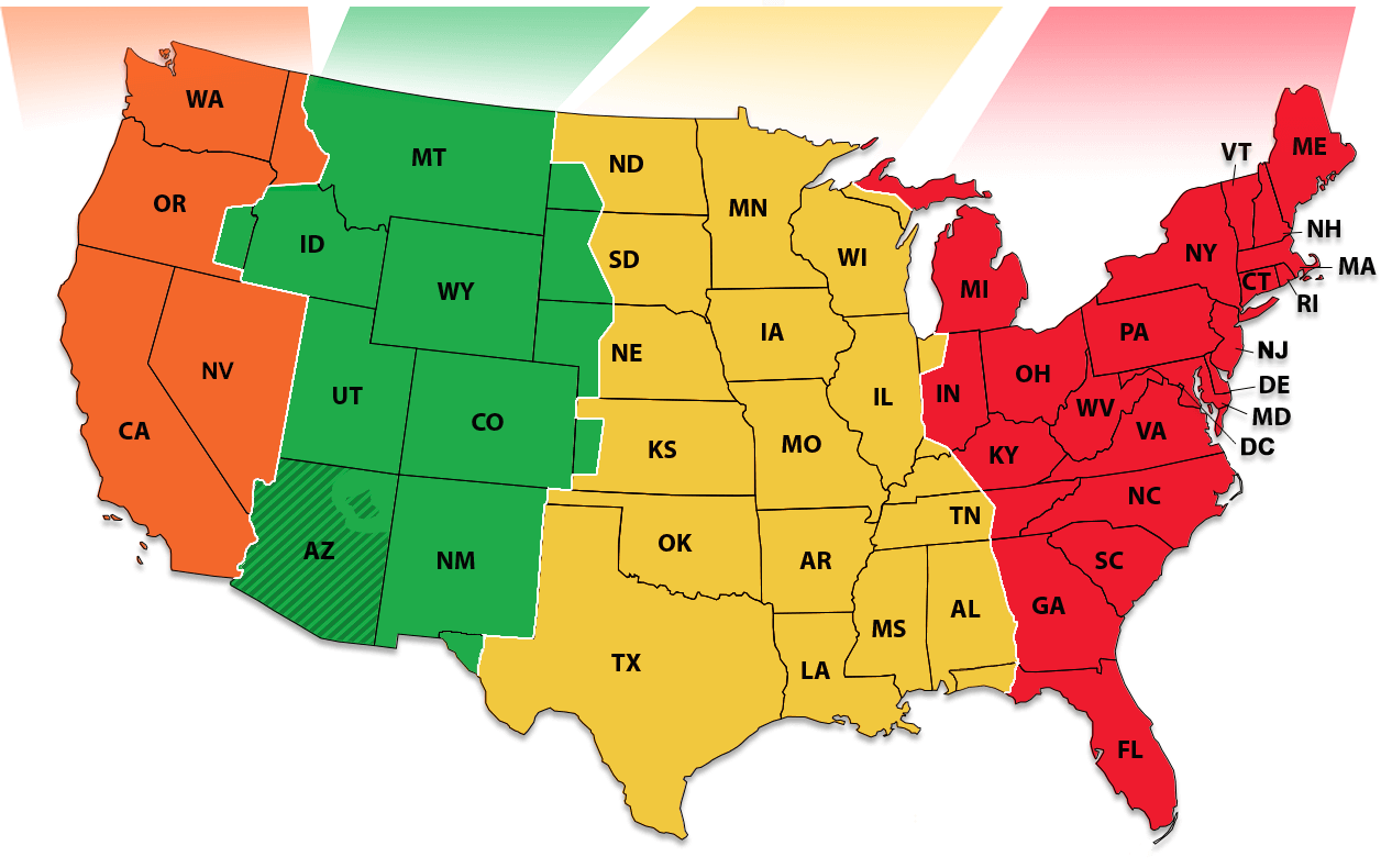 United States Time Zone Map